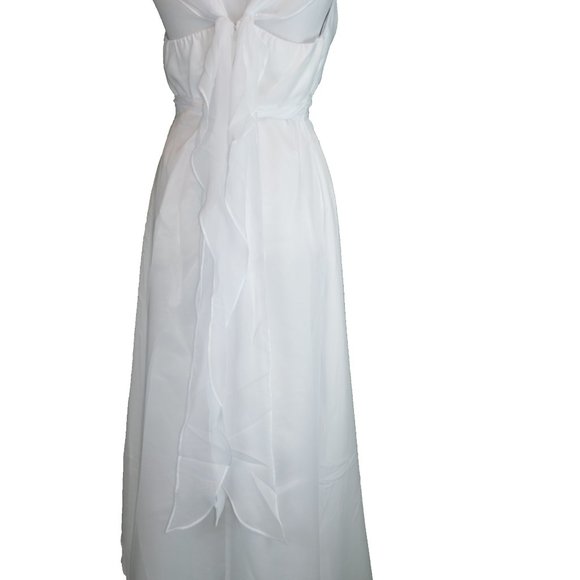 Maternity Dress White Maxi With Rhinestone Tieback *NWT* - Picture 3 of 6